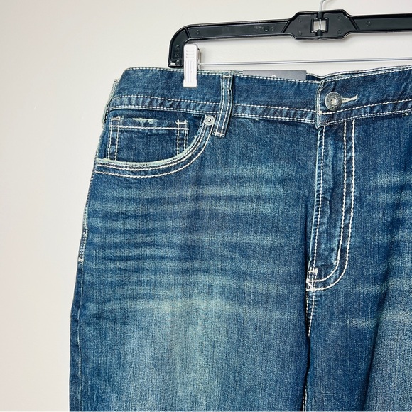 NWT Warehouse Blue Dark Wash Denim Relaxed Straight Leg Jeans men’s size 42 - Picture 5 of 12